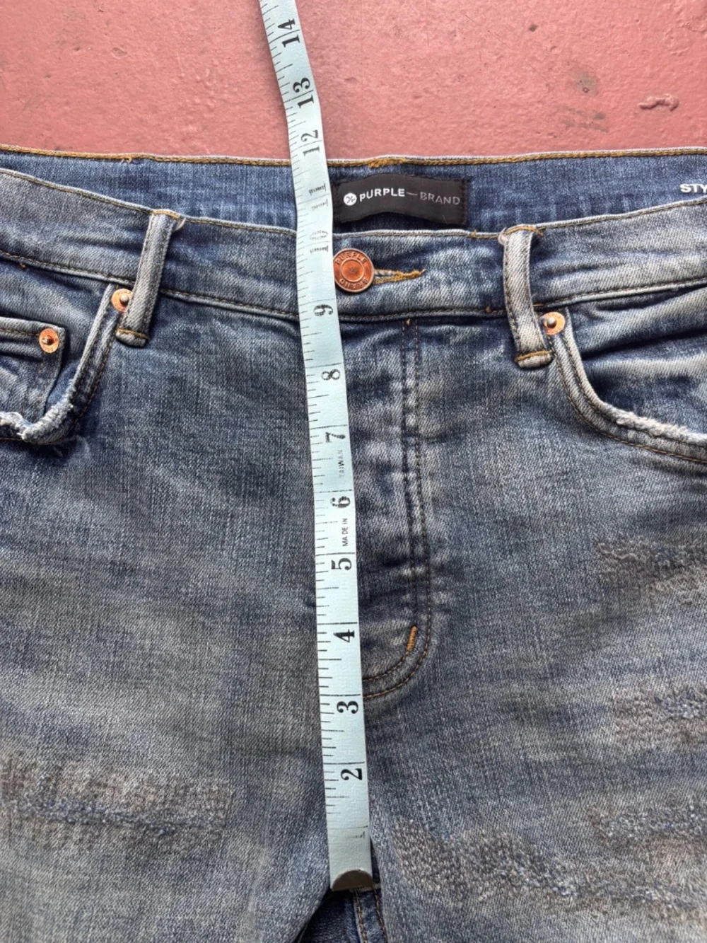 Purple Brand P001‎ Low Rise Slim Jeans Indigo 32 distressed